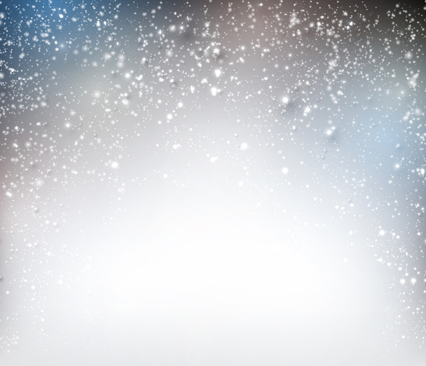 Fondo de invierno con copos de nieve - Vector, imagen