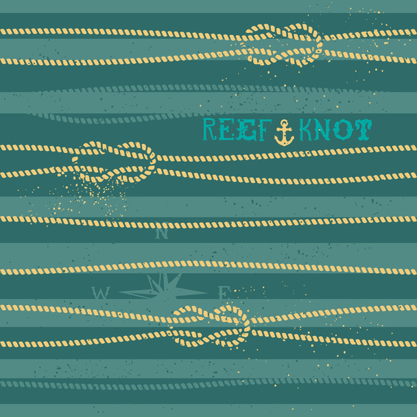Vintage nautical knot seamless pattern - Vektör, Görsel