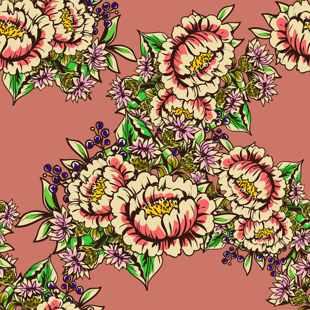 Floral seamless pattern - Vector, afbeelding