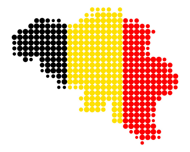Térkép és zászló Belgium - Vektor, kép
