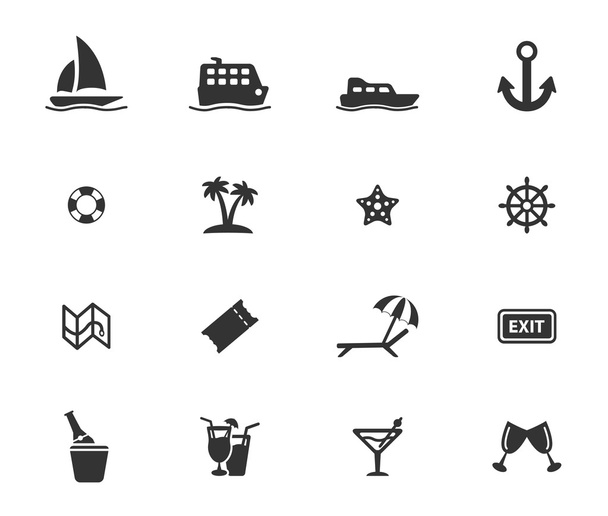 Cruise jednoduše ikony - Vektor, obrázek