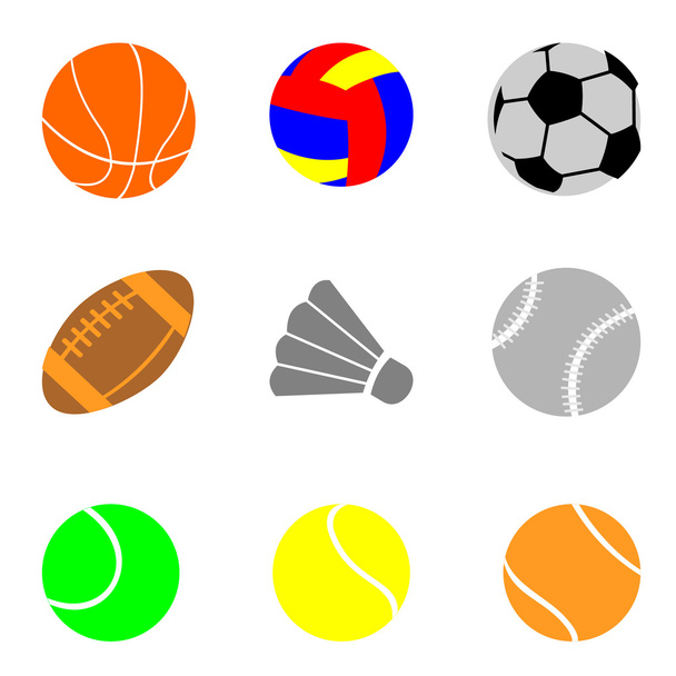 Pictogrammen met elementen van sport uitrusting - Vector, afbeelding