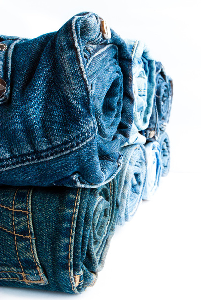 rolki niebieskie Spodnie jeansowe - Zdjęcie, obraz