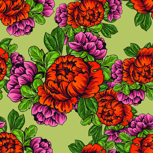Floral seamless pattern - Vektör, Görsel