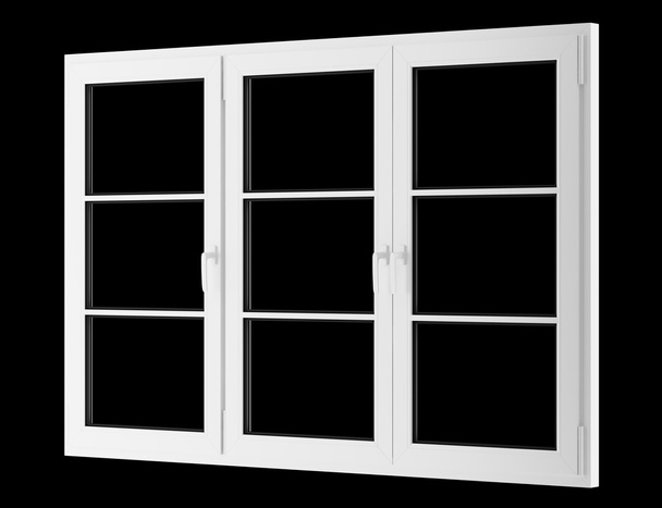 Fenster isoliert auf schwarzem Hintergrund - Foto, Bild