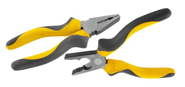 Yellow pliers isolated on the white background - Photo, Image