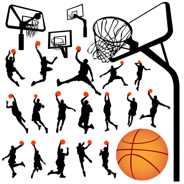 Basketbol ve potayı vektör - Vektör, Görsel