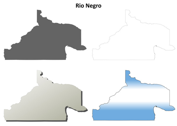 Rio Negro prázdné osnovy mapa sada - Vektor, obrázek