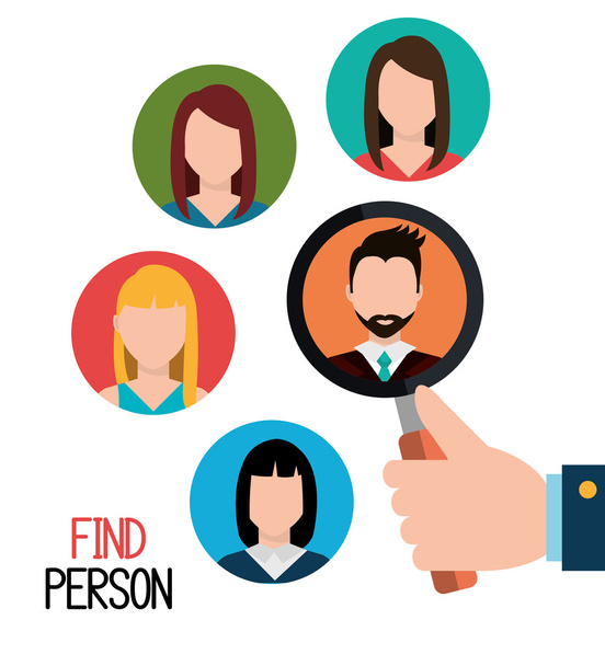 Encontrar una persona para conseguir un trabajo
 - Vector, imagen
