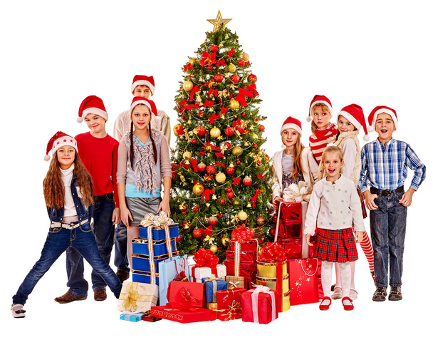 Group of children with Santa Claus. - 写真・画像