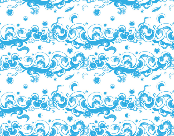 Modèle abstrait bleu dessiné à la main, fond des vagues
. - Vecteur, image