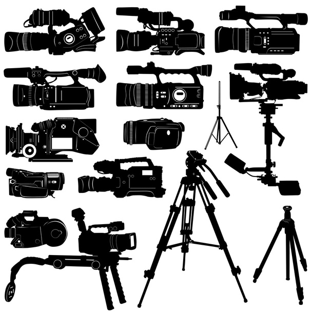 Набір фотоапаратів і штативів
 - Вектор, зображення