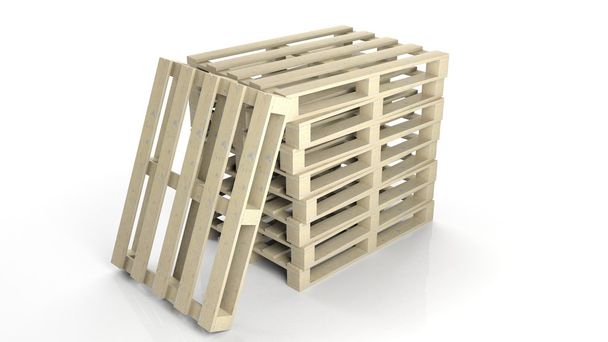 ξύλινες παλέτες που απομονώνονται σε λευκό φόντο - Φωτογραφία, εικόνα