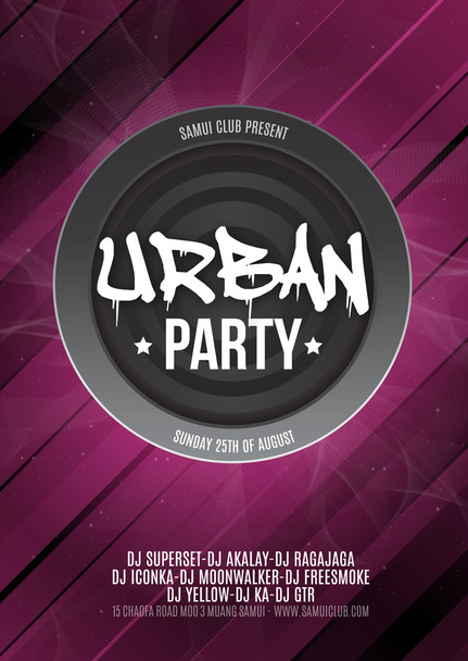 Urban Dance Party Poster Background Template - Vector Illustration - Vettoriali, immagini