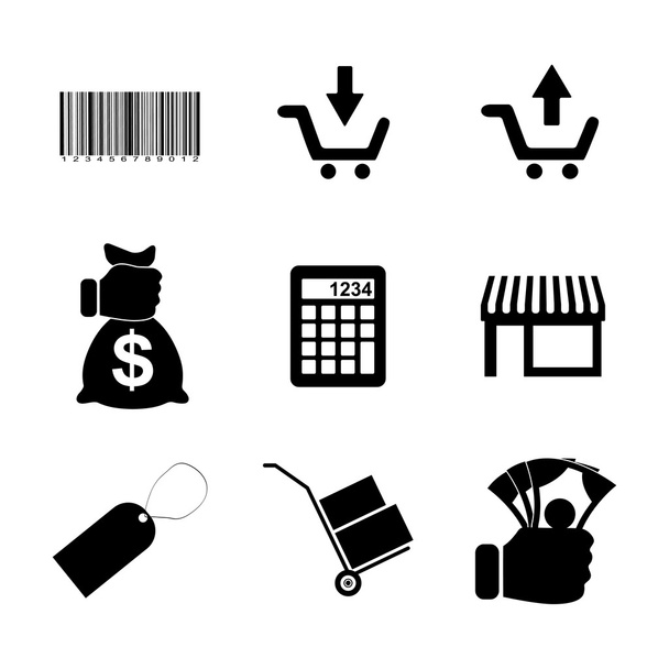 winkelen pictogrammen instellen. vector - Vector, afbeelding
