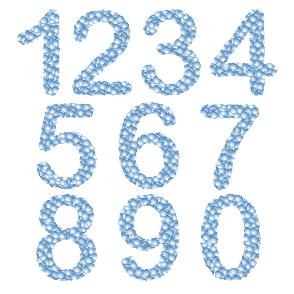 digit drops blue - Vector, Image