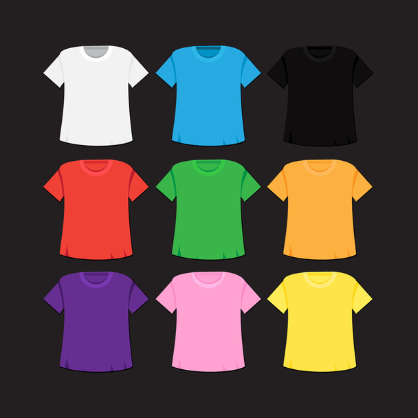 T-Shirt-Vorlage und Attrappe - Vektor, Bild