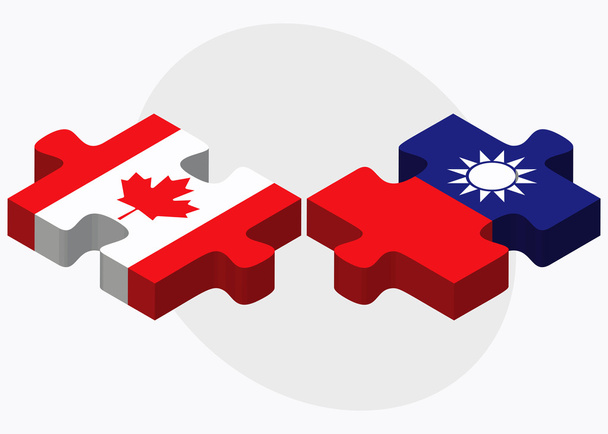 Kanada i Tajwan flagi - Wektor, obraz