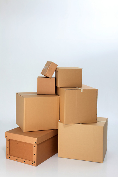 Group of dirfferene size boxes together - Foto, Imagem