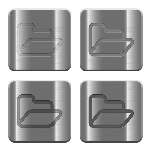 Metal Folder buttons - Vector, Image