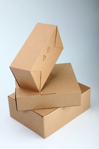 Brown cardboard box on the plain background - Photo, Image