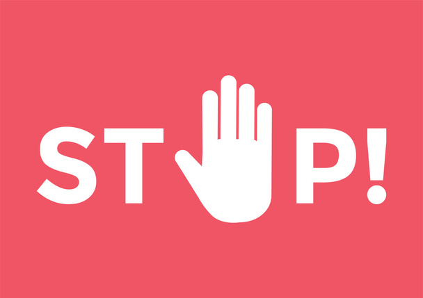 Stop hand sign symbol - Vektör, Görsel