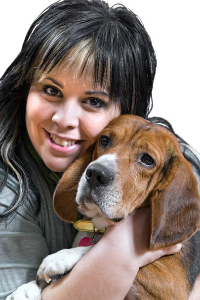 Menina e seu cão
 - Foto, Imagem