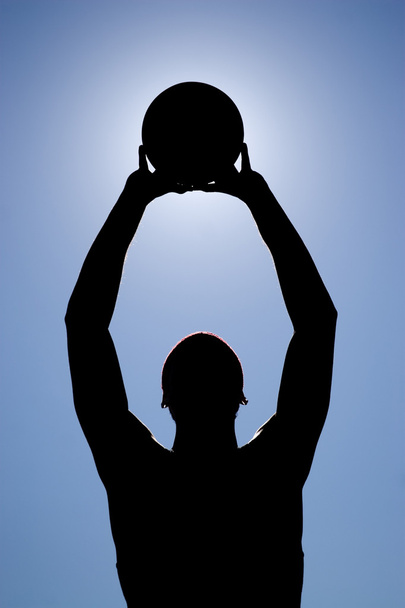 basketbal speler silhouet - Foto, afbeelding