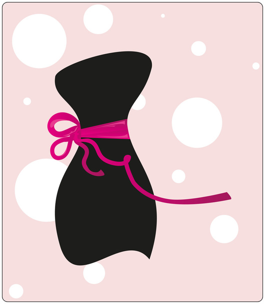 Little black clothes with a ribbon - Vector, Image