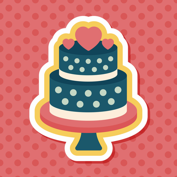 wedding cake flat icon with long shadow,eps10 - Διάνυσμα, εικόνα