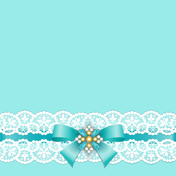 Lace border with bow - Διάνυσμα, εικόνα