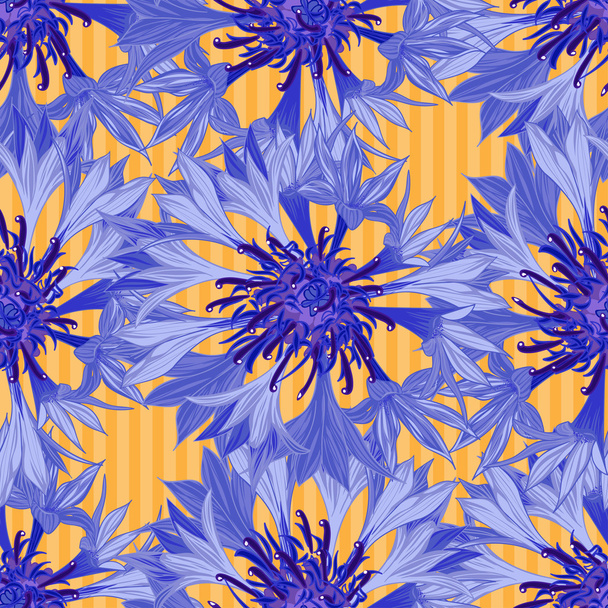 Abstraktní textury s chrpy. Bezešvé vzor s slavnostní květiny kytice ornament - Vektor, obrázek