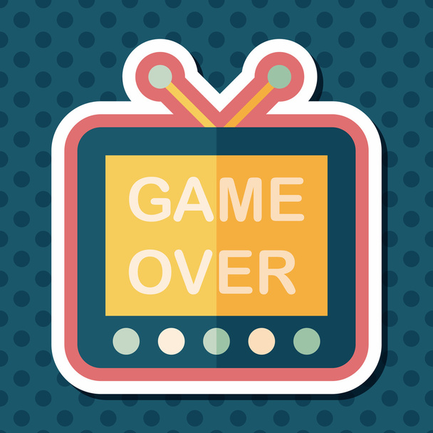 TV game flat icon with long shadow,eps10 - Vector, afbeelding