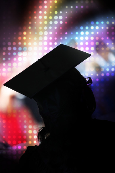 School graduate silhouet - Foto, afbeelding