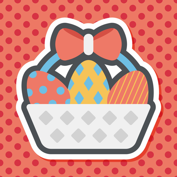 easter egg flat icon with long shadow,eps10 - Vector, imagen