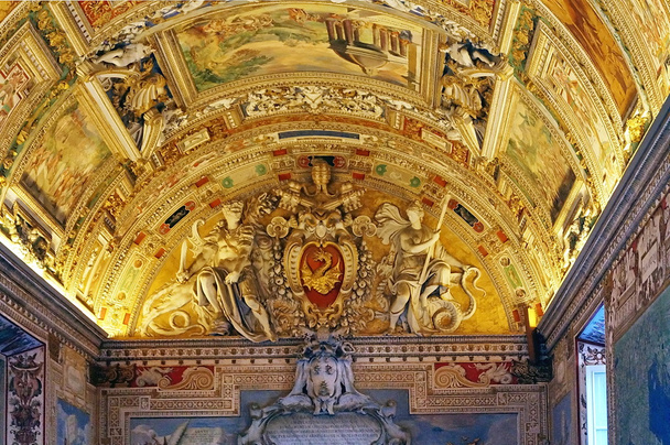 Decke in einem Korridor der vatikanischen Museen, Rom, Italien - Foto, Bild