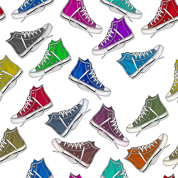 Modèle sans couture - partout motif de baskets colorées
 - Photo, image