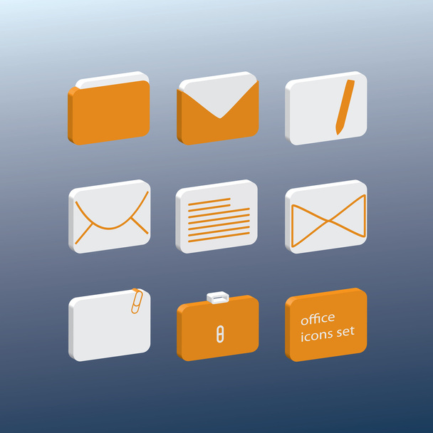 Office icons - Vector, afbeelding