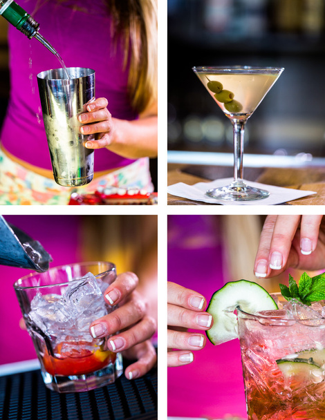 Barman, že martini s olivami - Fotografie, Obrázek