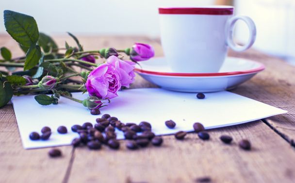cup of tea with fresh flowers - Photo, image