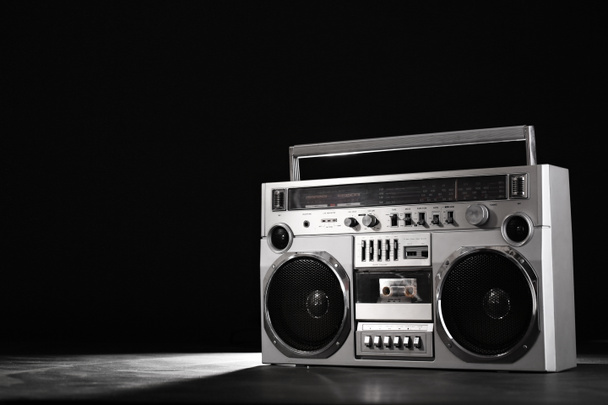 Retro ghetto music blaster isolated on black with clipping path - Photo, Image
