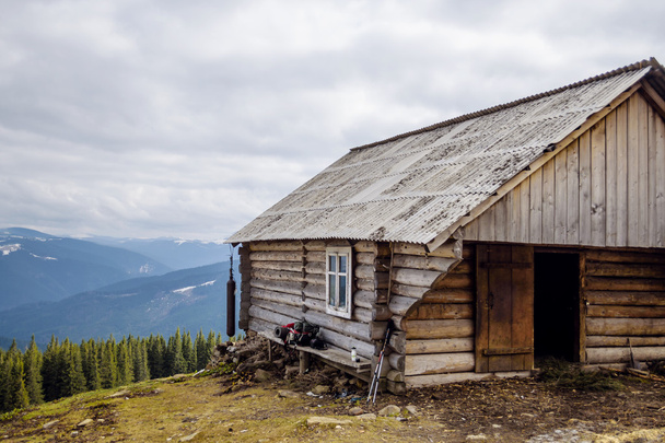 wooden house in the mountains - Photo, image