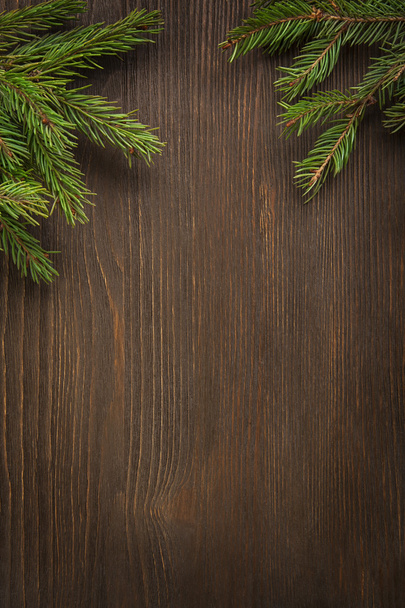 Christmas Tree on wooden background - Zdjęcie, obraz