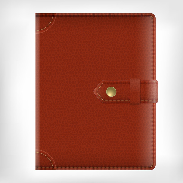 Realistic vector leather diary book cover - Vector, afbeelding