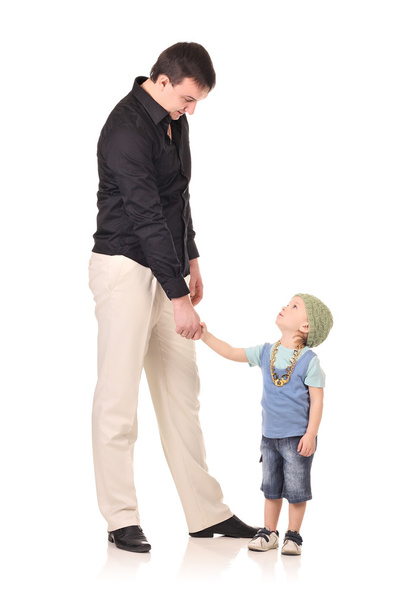 Handshake of man and boy - Foto, afbeelding