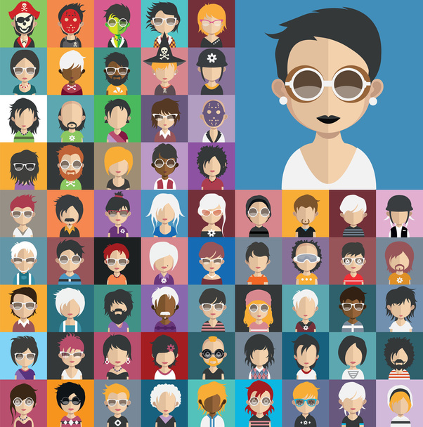 Набір людей значки аватар
 - Вектор, зображення