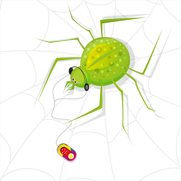 Spider and music - Vector, Image