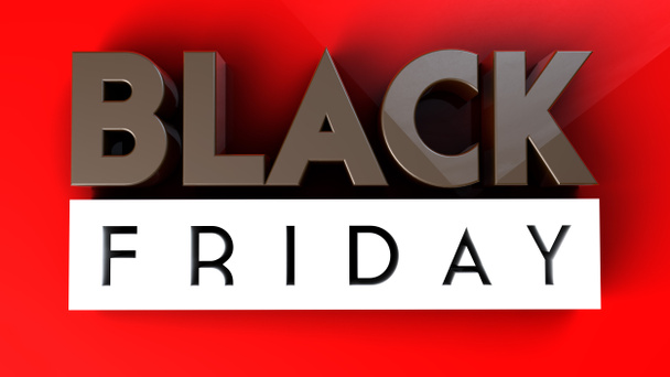 Black Friday 3D on red background - Photo, Image