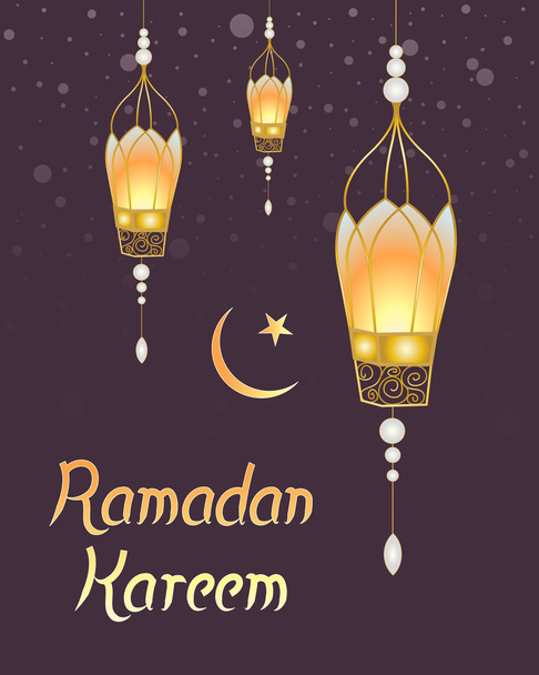 ліхтар Рамадан на фіолетовому
 - Вектор, зображення