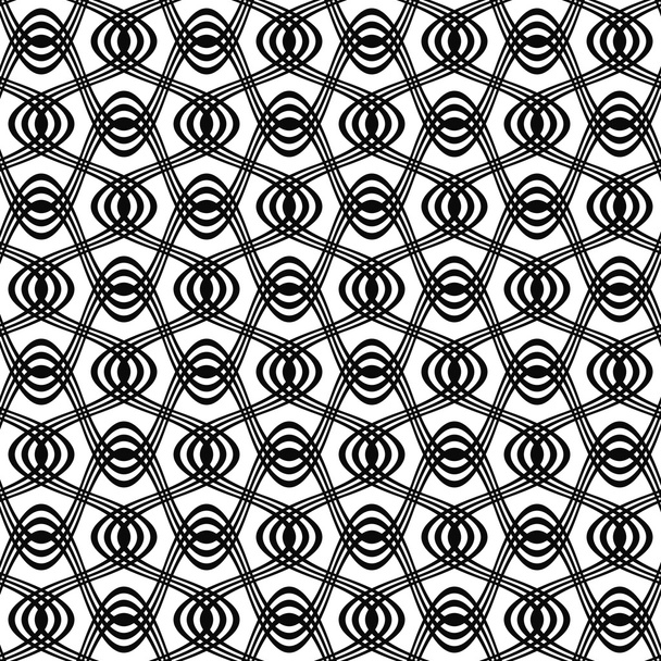 Seamless black and white swirl pattern - Vector, Image